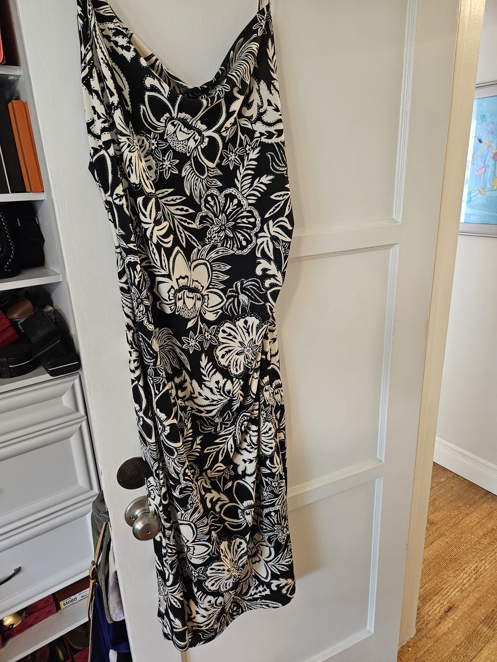 Zara Black and White Floral Slip Dress